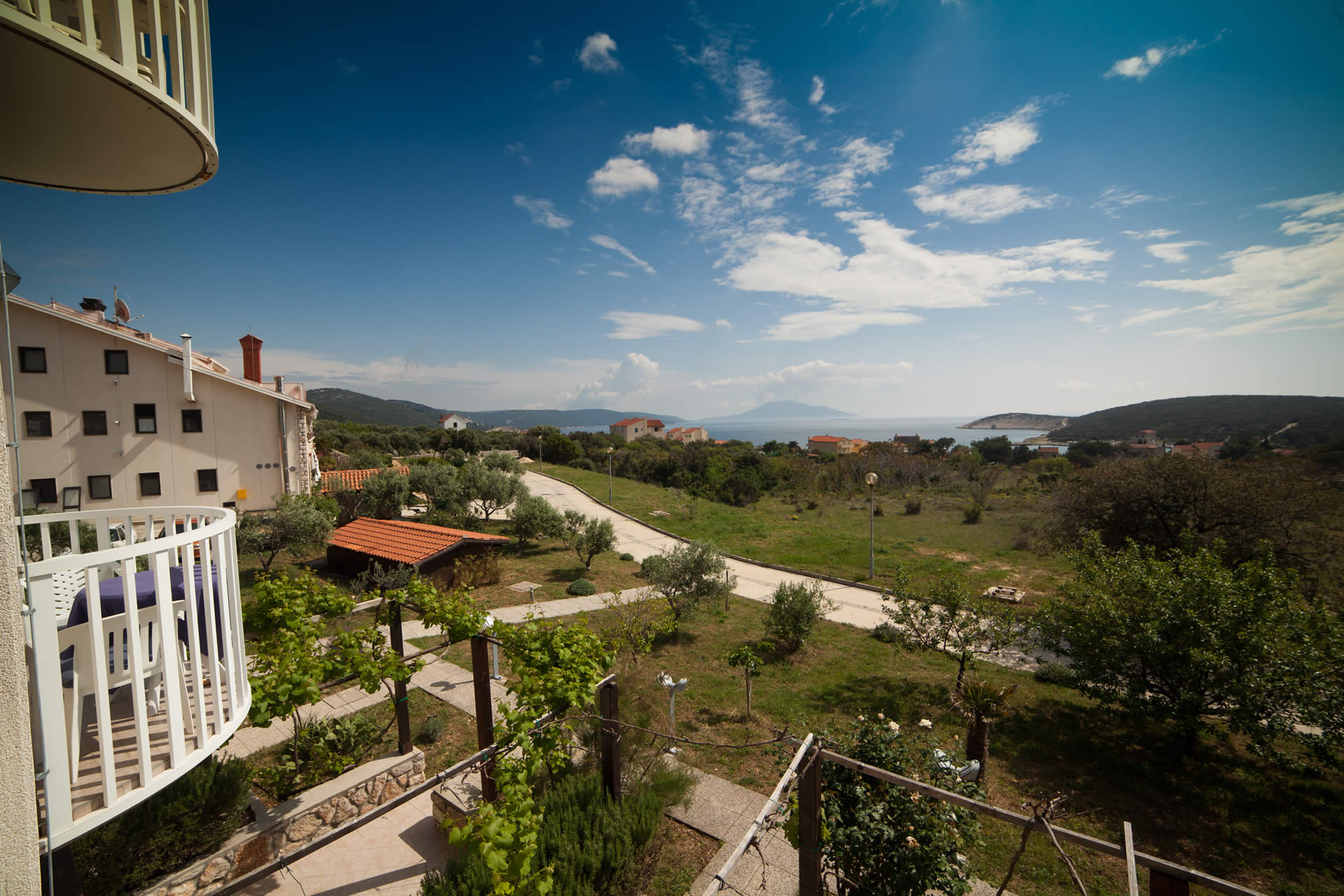 View across the hotel grounds toward the Adriatic Sea